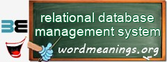 WordMeaning blackboard for relational database management system
